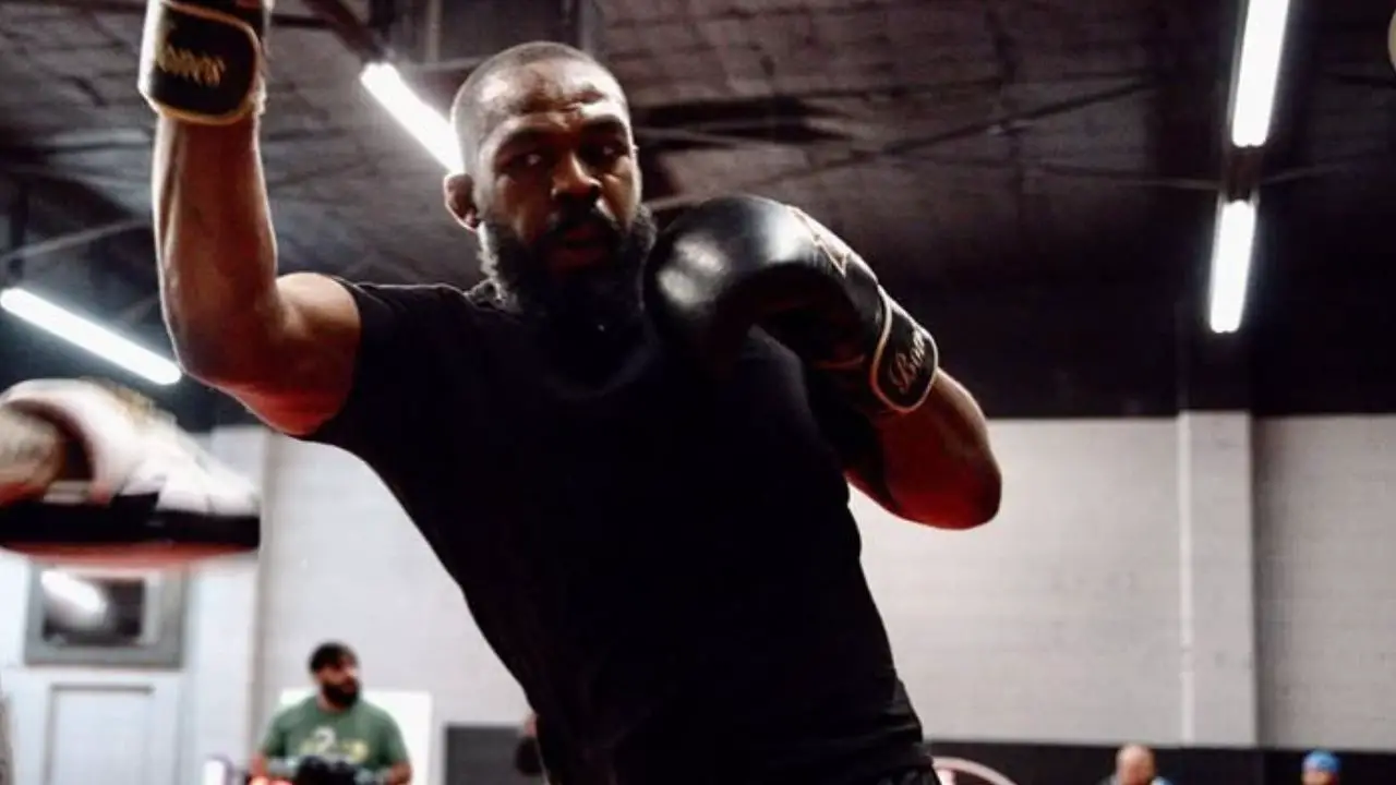 UFC Heavyweight Champion Jon Jones during practice